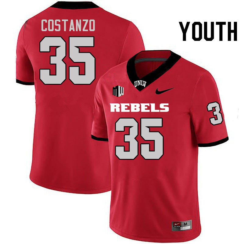 Youth #35 Anthony Costanzo UNLV Rebels College Football Jerseys Stitched-Scarlet